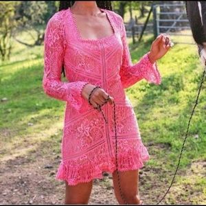 For Love and Lemons Emerie Dress - Pink